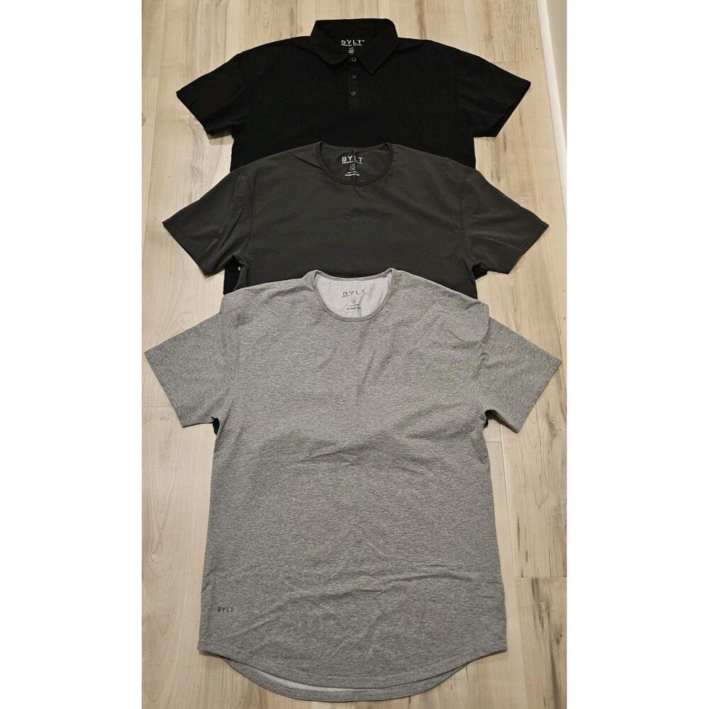 Lot Of 3 Bylt Shirts Drop Cut Lux Short Sleeve Collared Button Polo Men’s XL